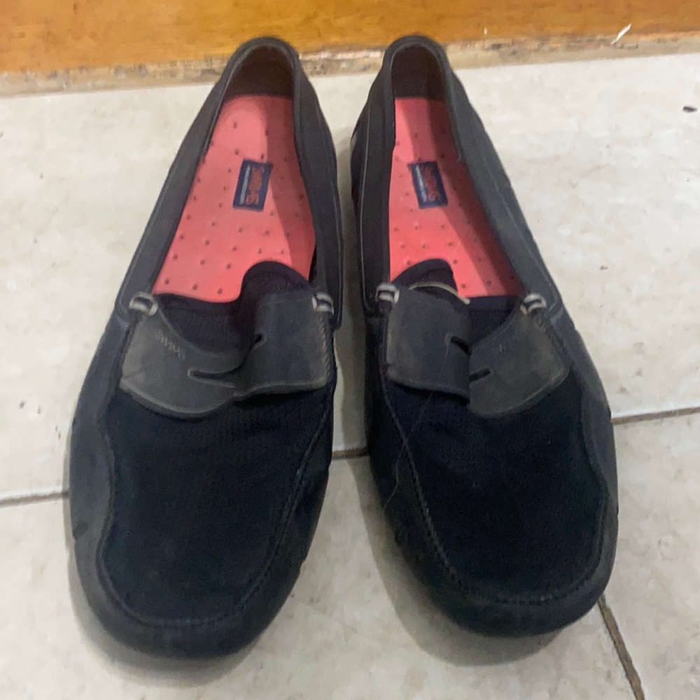 swims men black loafer laceless size 12
